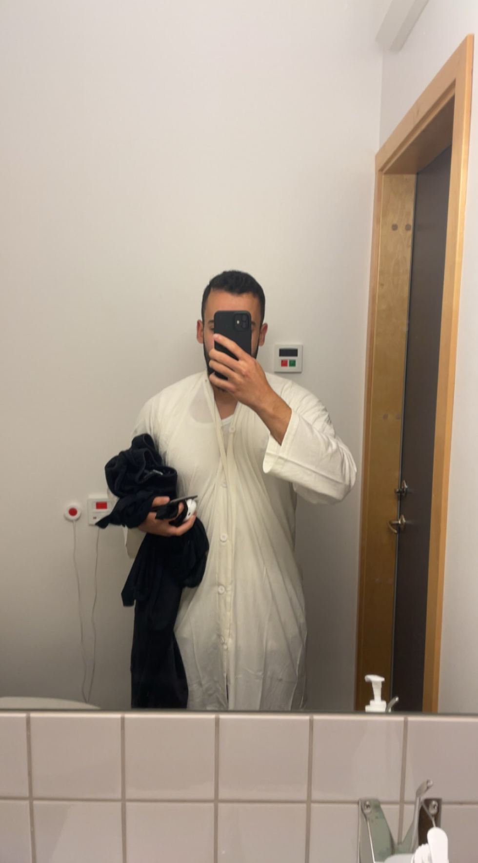 Hospital gown — colonoscopy day
